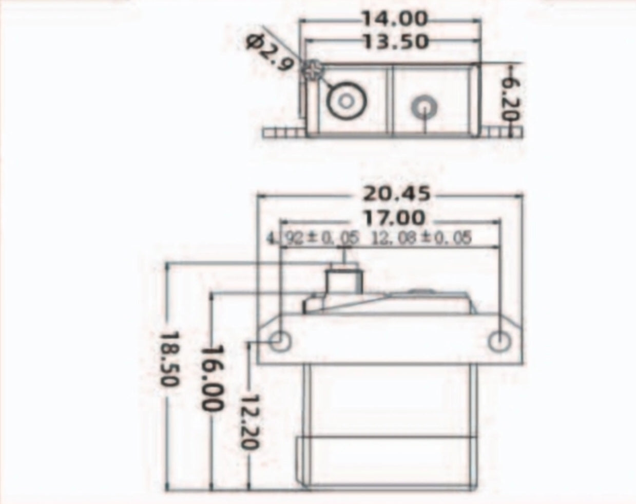 1.7g Left Flat Mount Micro Servo-NP0017PSM-01