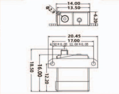 1.7g Left Flat Mount Micro Servo-NP0017PSM-01