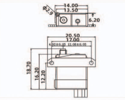 1.9g Left Flat Mount Servo-NP0019PSM-01